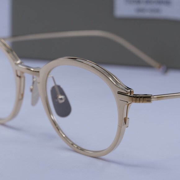 Thom Browne TB-110-C-GLD-48 Round Eyeglasses 48mm – Shiny Gold - Picture 3 of 10